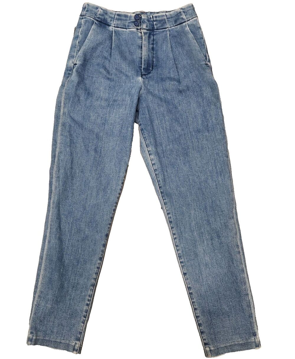 J Brand Pleated Peg Barrel Trouser Jeans Women Sz 26 High Rise Tapered Leg 90's